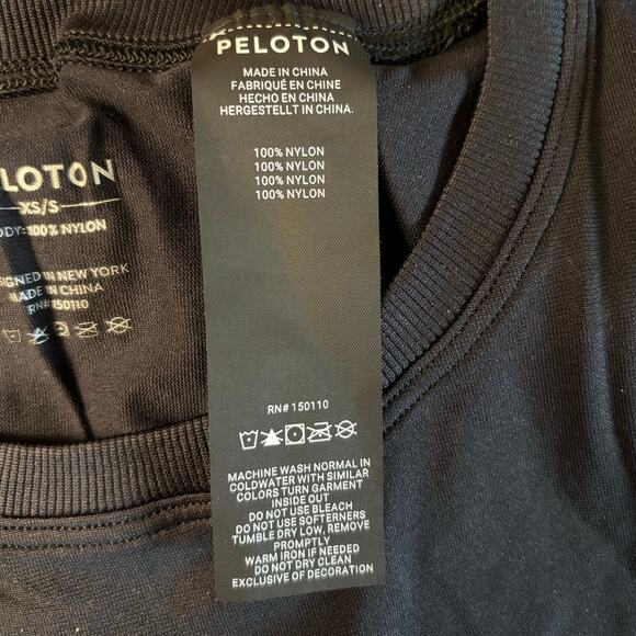 NWT Peloton Seamless Muscle Tank Women's Size XS / S Black Nylon Logo Workout - Picture 6 of 9